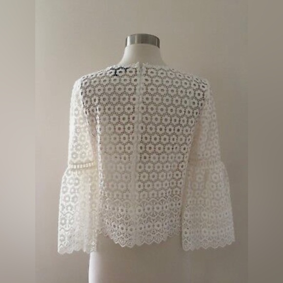J. CREW Daisylace Bell-sleeve Top Blouse Ivory. Size 10P. - Picture 3 of 6